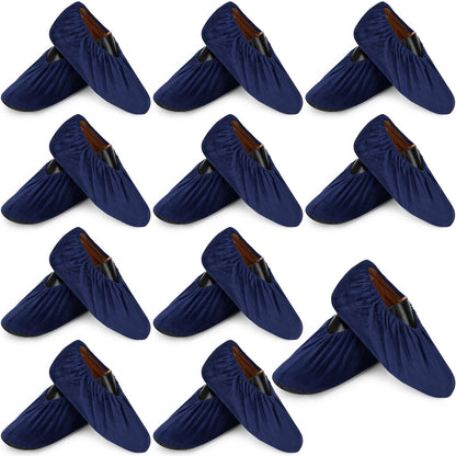 JaGely 11 Pair Reusable Cloth Shoe Covers for Indoors, Multicolor