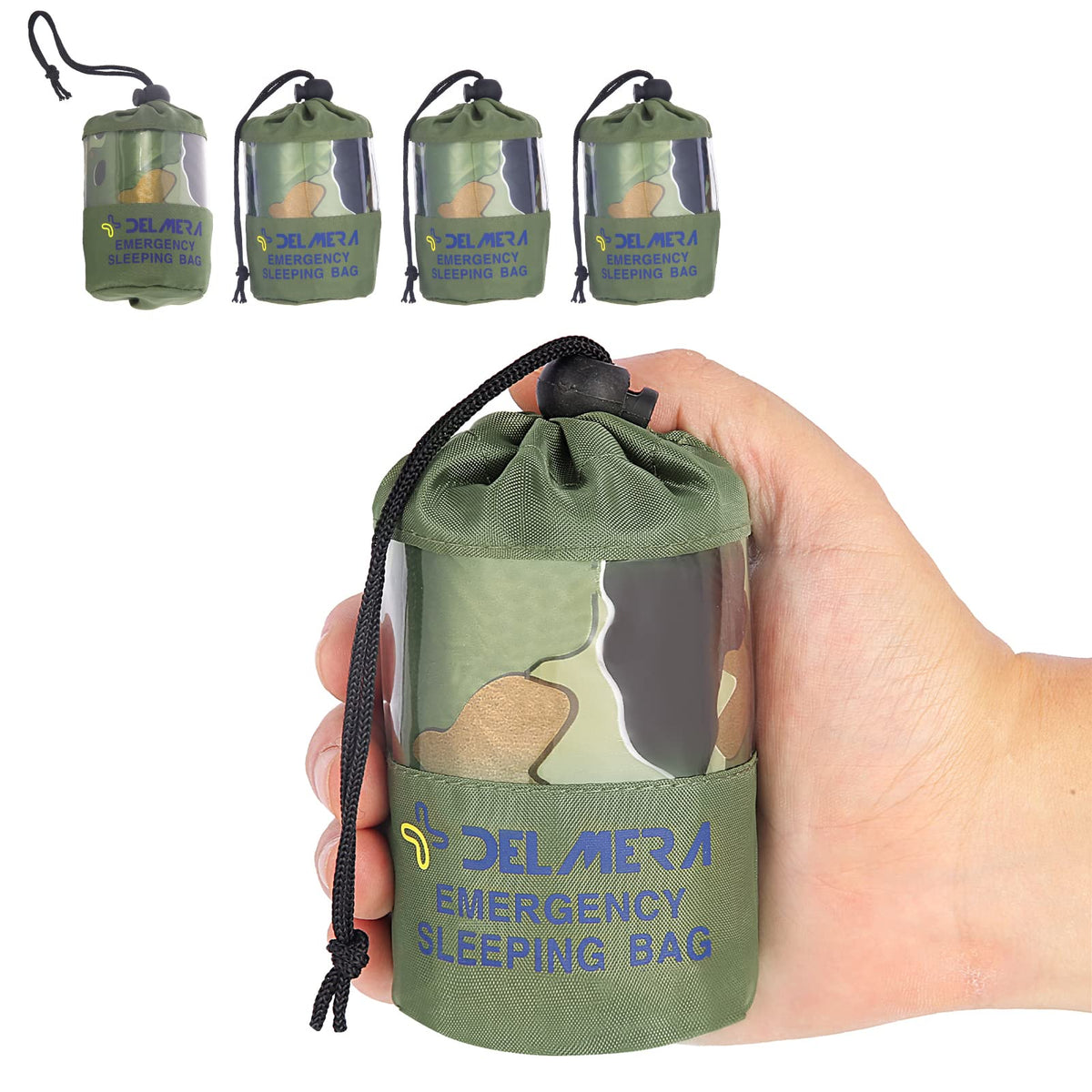 Emergency Sleeping Bag, Lightweight Survival Sleeping Bags Waterproof Thermal Emergency Blanket, Bivy Sack Survival Gear for Outdoor Adventure, Camping, Hiking, Orange, Green