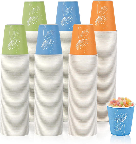 LITOPAK 600 Pack 5 oz Paper Cups, Colorful Disposable Mouthwash Cups