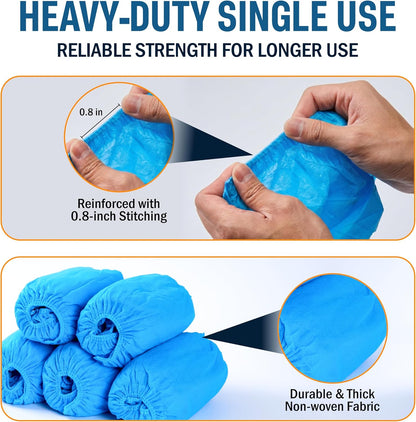 Shoe Covers Disposable 100 Pack (50 Pairs), Men 11/Women 13 Non Slip Bootie