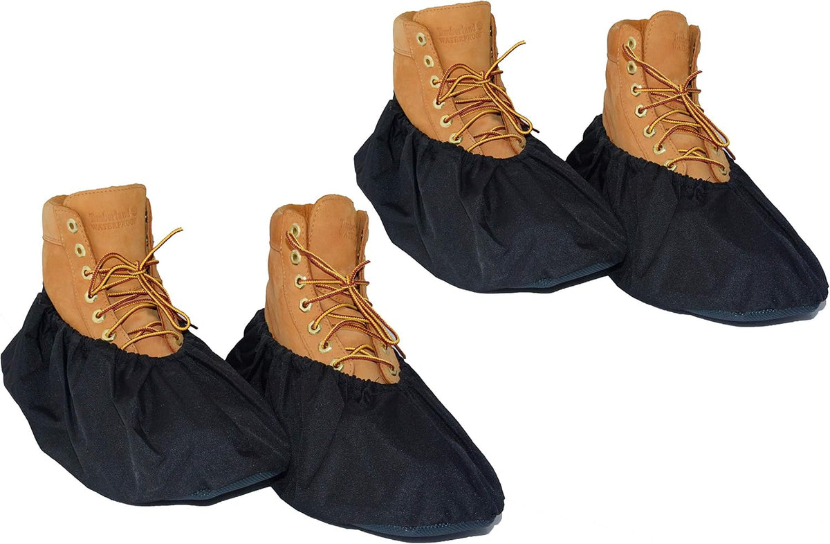 2 Pairs Non Slip waterproof Reusable shoe Covers for contrators and Carpet Floor Protection, Machine Washable. X-LARGE