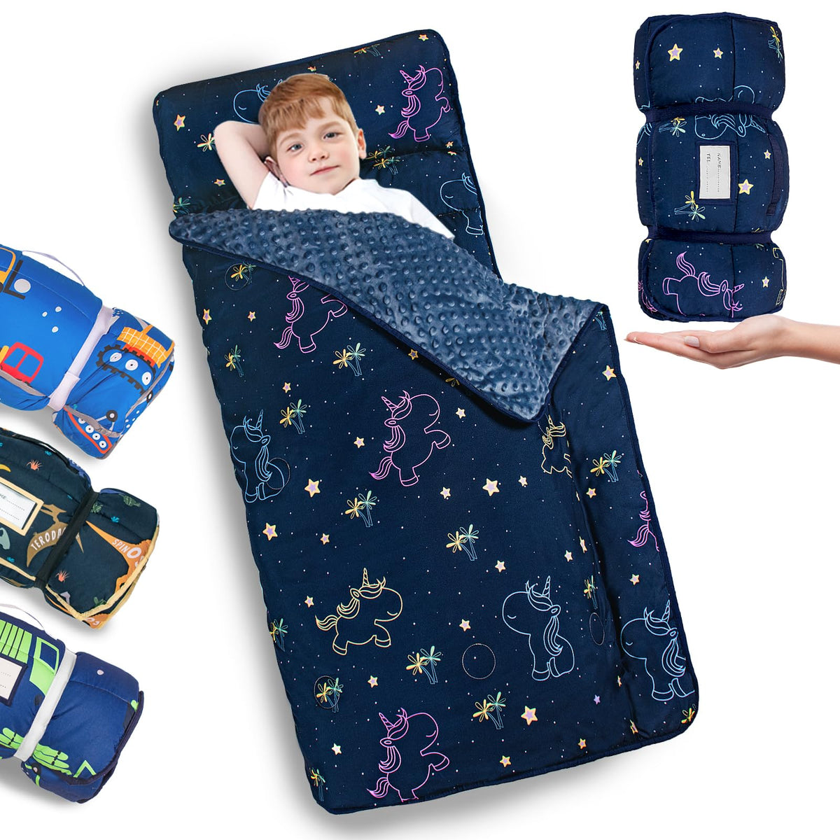 Primlect Toddler Nap Mat with Pillow, Thickened Extra Large Sleeping Bag