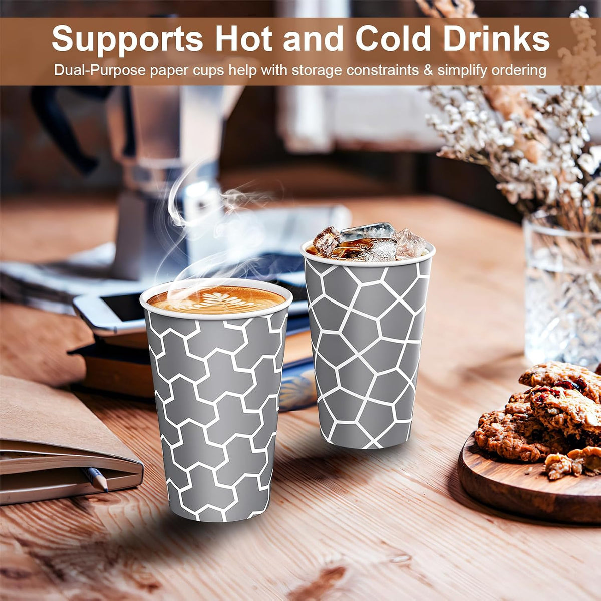 240 Pack 12 oz Paper Cups, Insulated Disposable Hot Cups