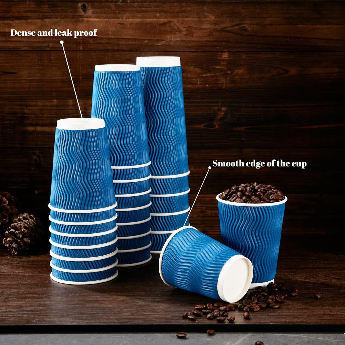 Lamosi Coffee Cups 12 oz 120 Pack Disposable Paper Coffee Cups Insulated