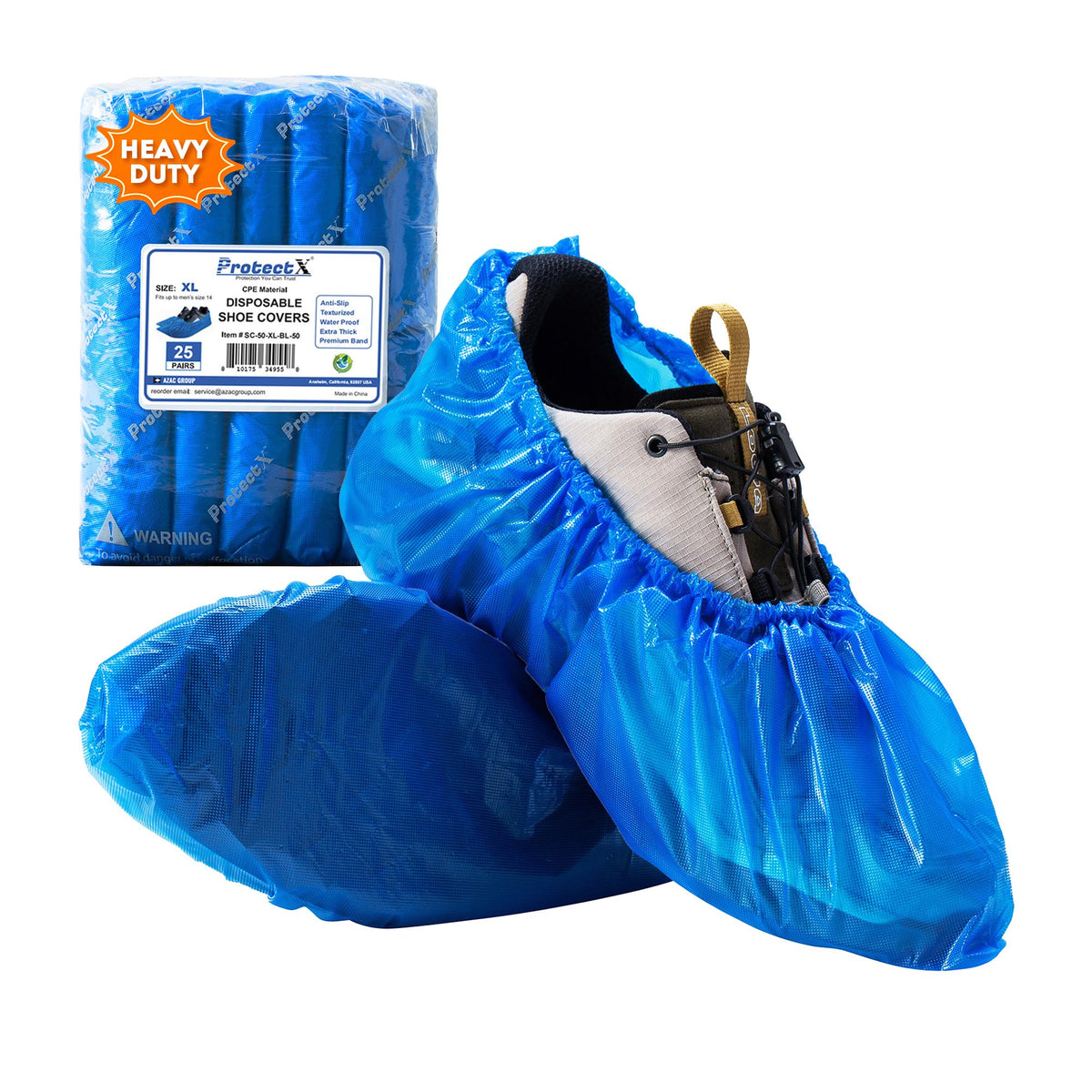 ProtectX Heavy Duty Disposable Shoe Covers Waterproof Non-Slip, Extra Large