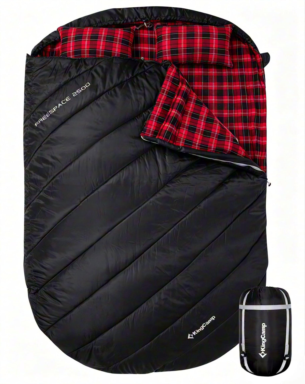 KingCamp Double Sleeping Bag for Adults, Queen Size 2 Person Sleeping Bag