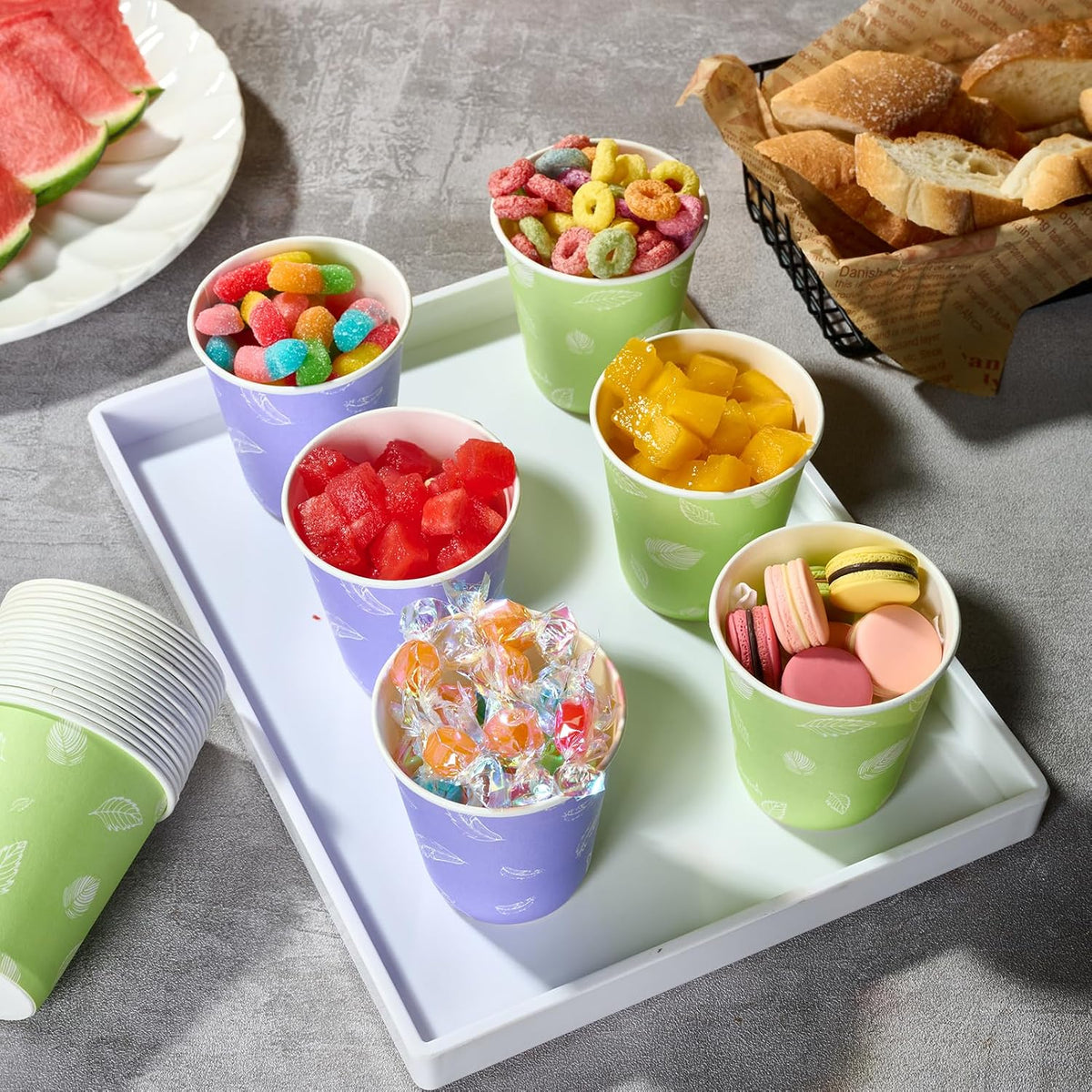 LITOPAK 1200 Pack 5 oz Paper Cups, Colorful Samll Paper Cups Disposable