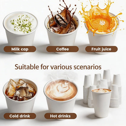 MOUMOULIFE Disposable Paper Coffee Cups 12 oz 300 Count Hot Paper Cups