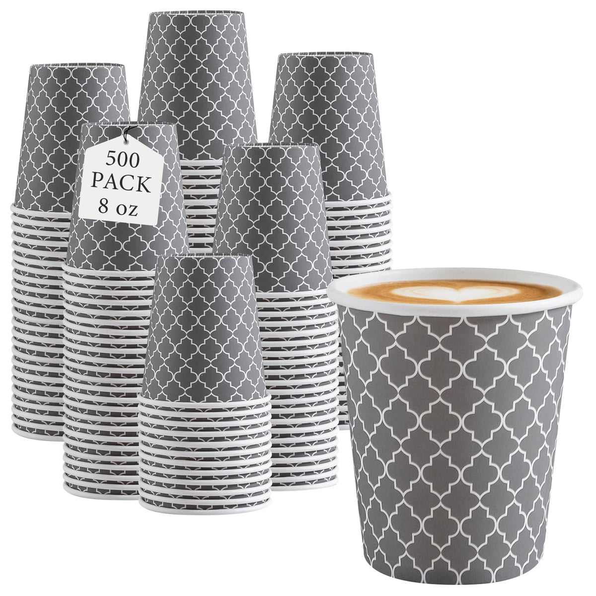 Lamosi Coffee Cups 12 oz 180 Pack, Disposable Paper Coffee Cups, Hot Cups