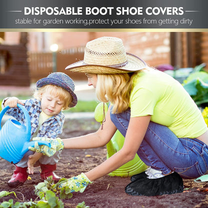 Zhanmai 300 Pack Disposable Shoe Covers, Non-slip Booties Bulk