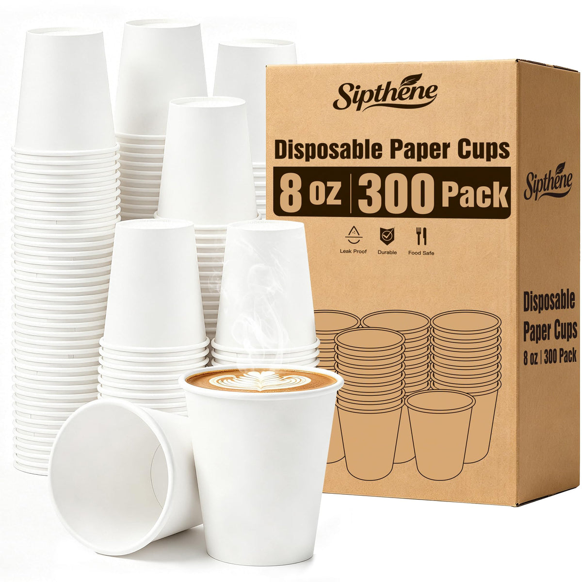 270 Pack 10 oz Paper Cups, Disposable Coffee Cups