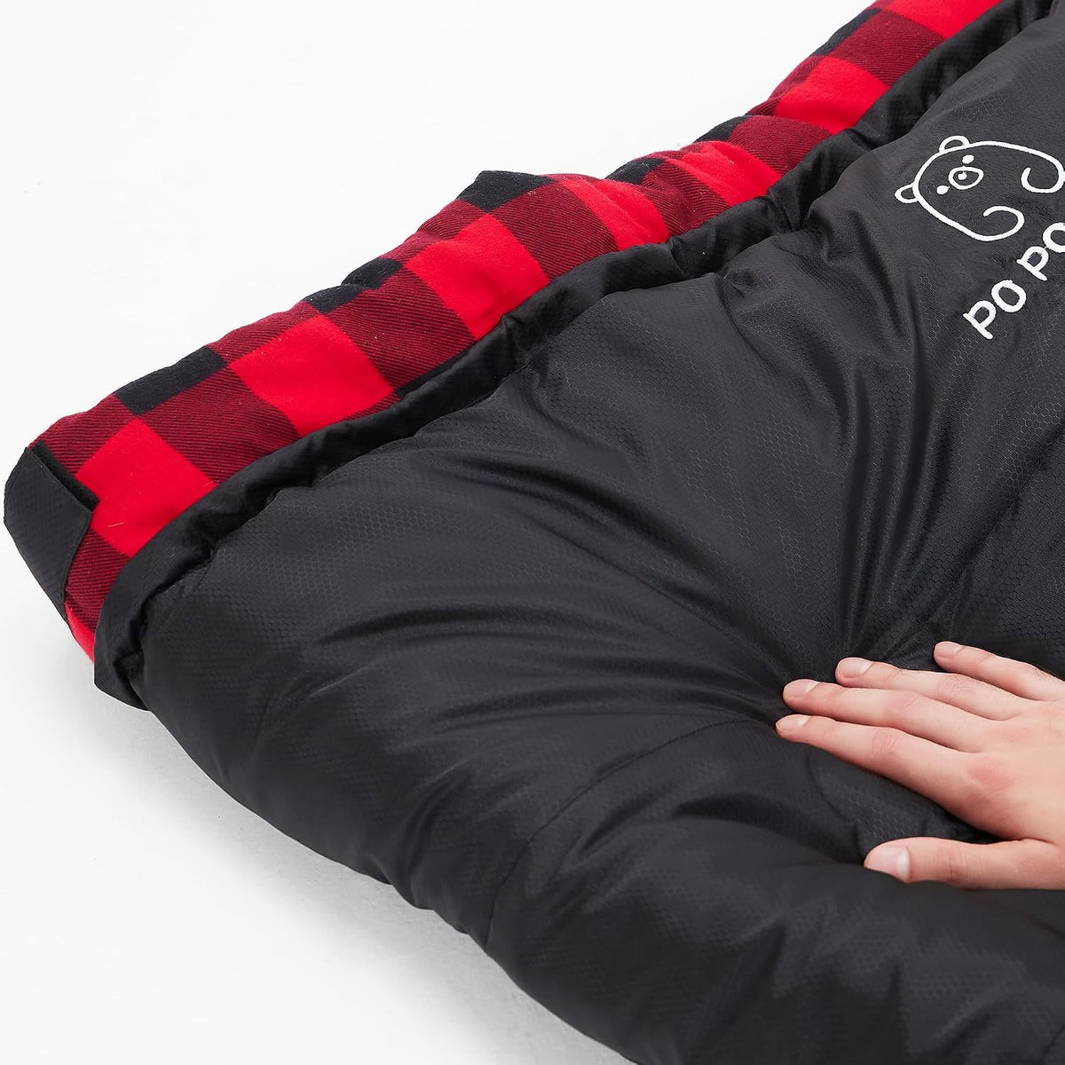 PO PO BEAR 0 Degree Sleeping Bag for Adults, 84" x 40" Big & Tall Cold Weather Sleeping Bag with Soft Flannel Lining