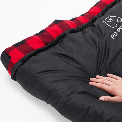 PO PO BEAR 0 Degree Sleeping Bag for Adults, 84" x 40" Big & Tall Cold Weather Sleeping Bag with Soft Flannel Lining