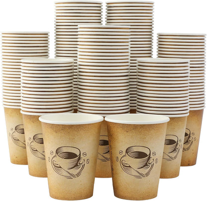 Clawsoff 300 Pack 12oz Disposable Paper Coffee Cups Retro Design