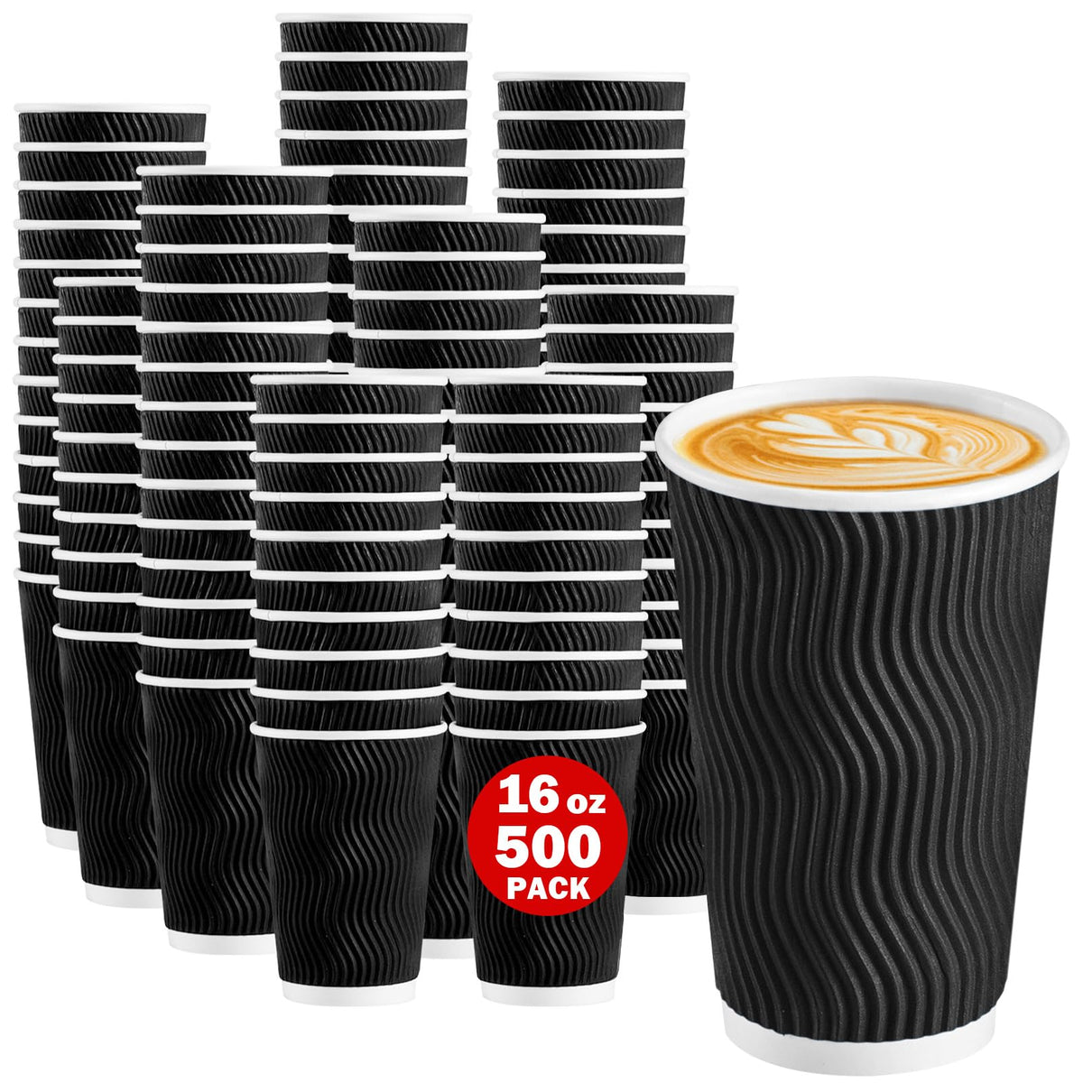 Lamosi 100 Pack Coffee Cups 12 oz, Disposable Paper Coffee Cups No Lids