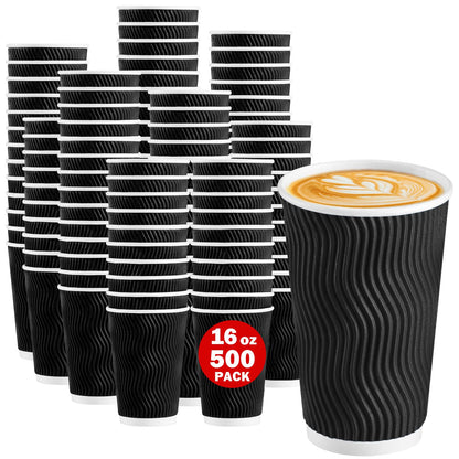 Lamosi 100 Pack Coffee Cups 12 oz, Disposable Paper Coffee Cups No Lids