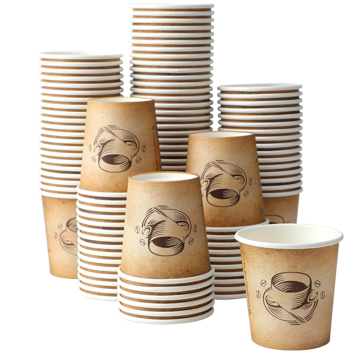 Clawsoff 300 Pack 12oz Disposable Paper Coffee Cups Retro Design