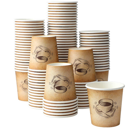 Clawsoff 300 Pack 12oz Disposable Paper Coffee Cups Retro Design