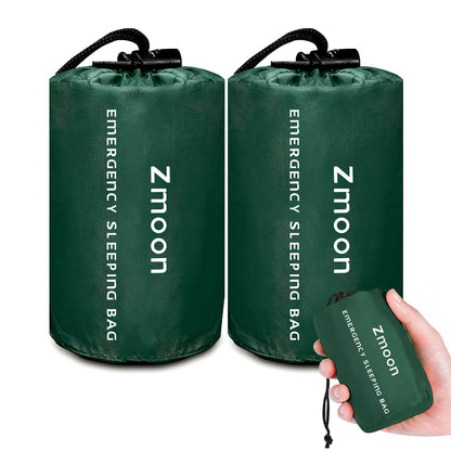 Zmoon Emergency Sleeping Bag Survival Bag, Portable Waterproof Thermal Bivy Sacks,Bivvy Bags,Camping Mylar Sleeping Bag Survival Gear Emergency Blankets Survival Shelter