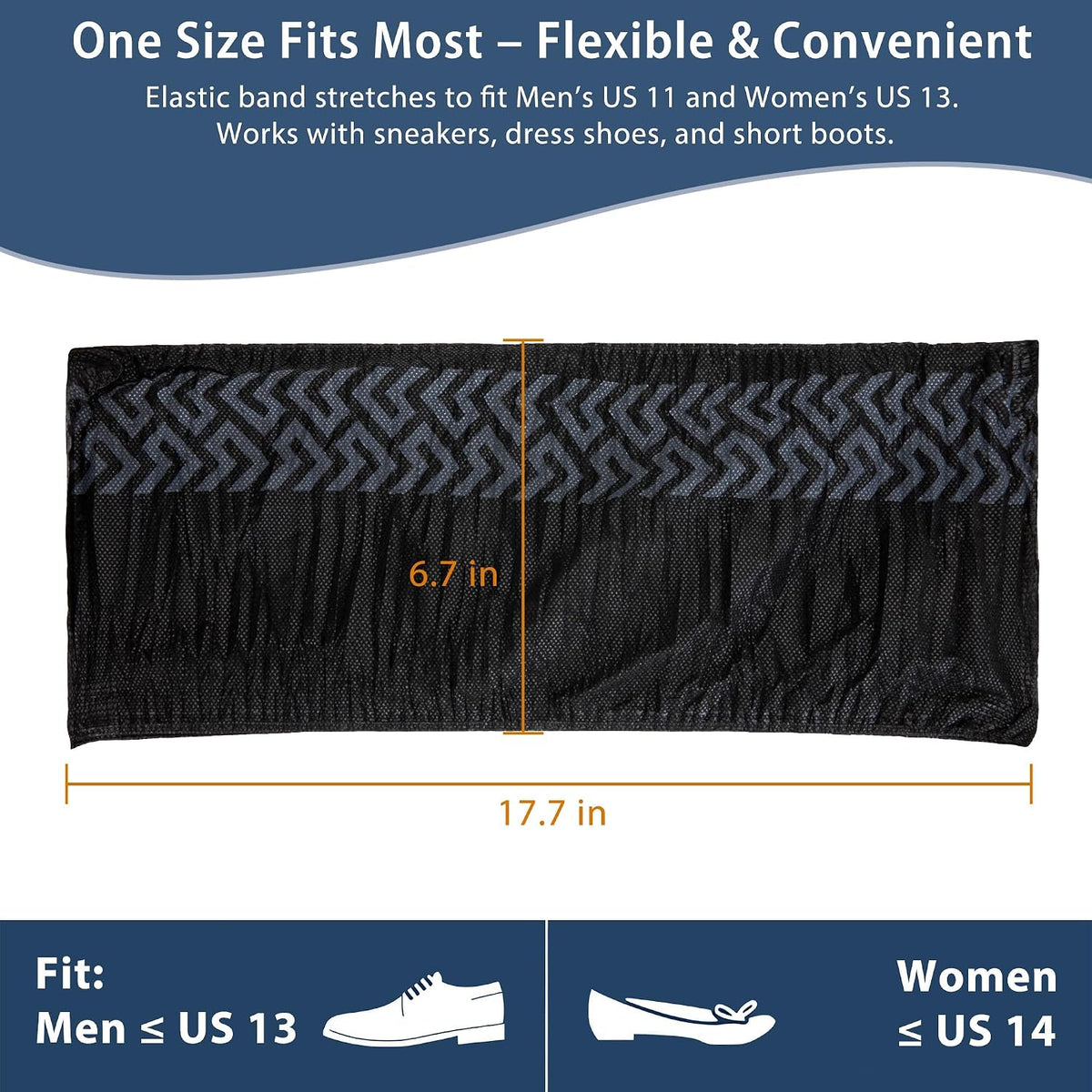 200 Pack XL Disposable Shoe Covers, Non-Slip, Black Non-Woven
