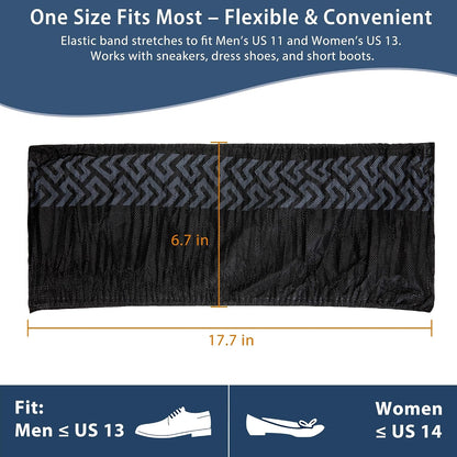 200 Pack XL Disposable Shoe Covers, Non-Slip, Black Non-Woven