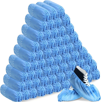 600 Packs Disposable Boot Shoe Covers Non Slip, Blue