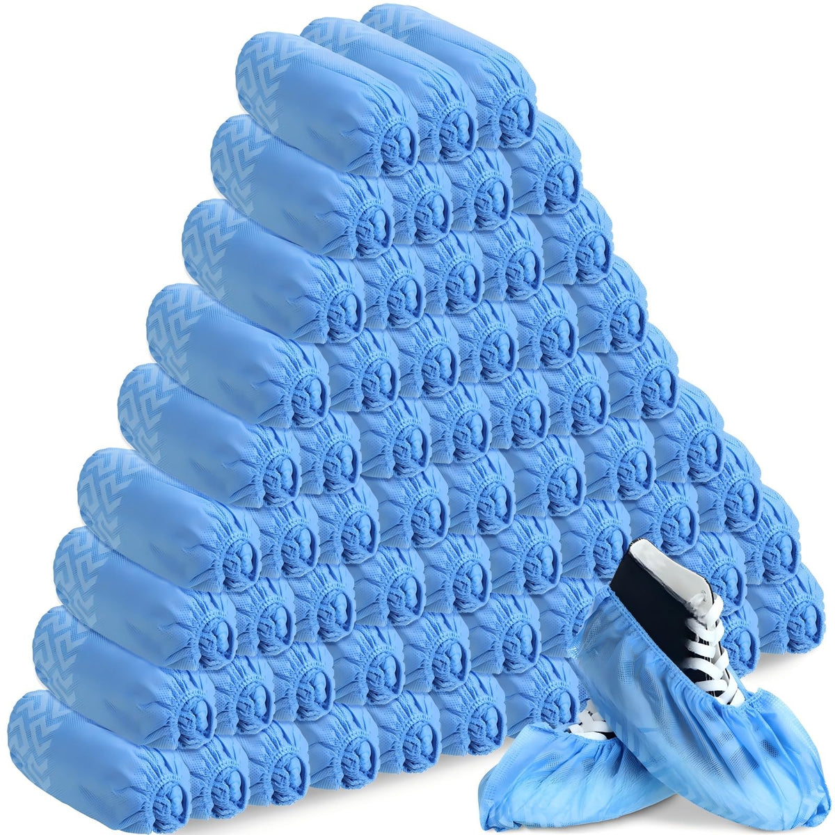 600 Packs Disposable Boot Shoe Covers Non Slip, Blue