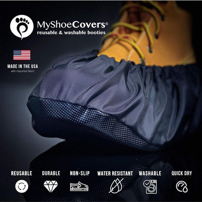 MyShoeCovers Reusable Shoe & Boot Covers for Contractors - 1 Pair, Large