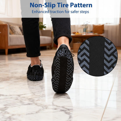 200 Pack XL Shoe Covers Disposable Non Slip - Heavy Duty Waterproof Shoe Covers & Booties for Shoes Covers - Durable Shoe Covers for Indoors Reusable Quality, Fits US Men’s Size 13 & Work Boots