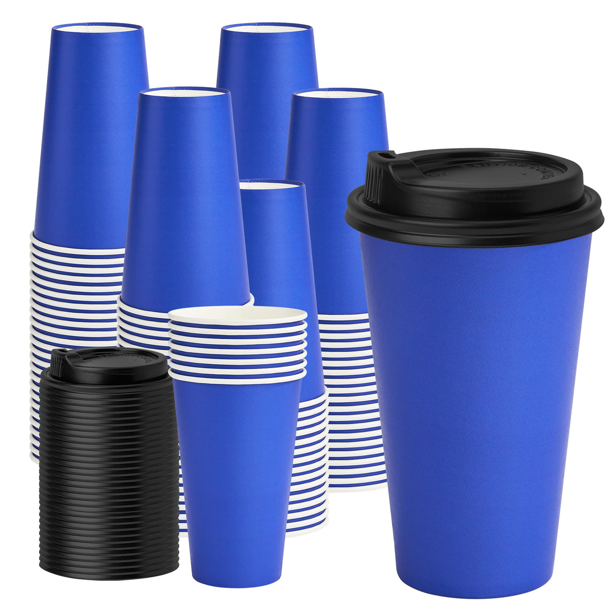 YEEHAW 16 oz Disposable Coffee Cups with Lids 100 Pack
