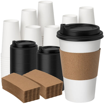 YEEHAW 16 oz Disposable Coffee Cups with Lids 100 Pack