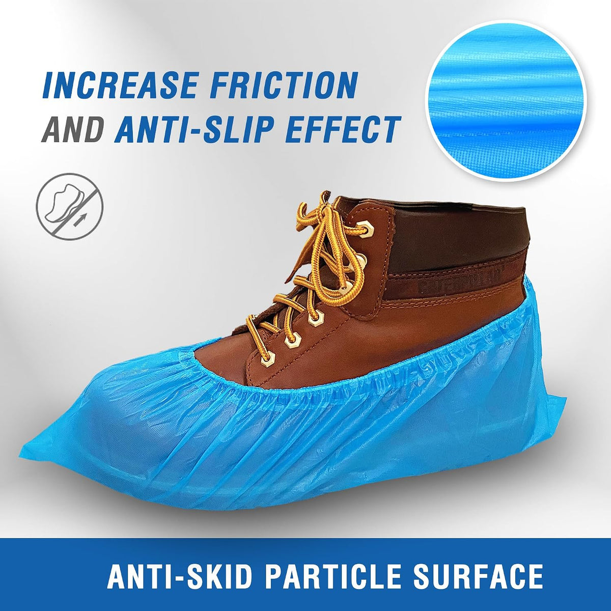 ProtectX Disposable Shoe & Boot Covers, XL Extra Large, 100-pack (50 pairs), Waterproof, Slip Resistant, Durable CPE plastic, Fits up to Men’s 14 US Size and All Women’s US Size Shoes