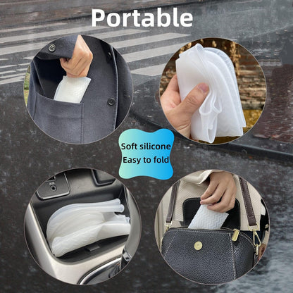 Waterproof Shoe Covers 2 Pairs, Non-Slip Reusable for Rain - Clear, L