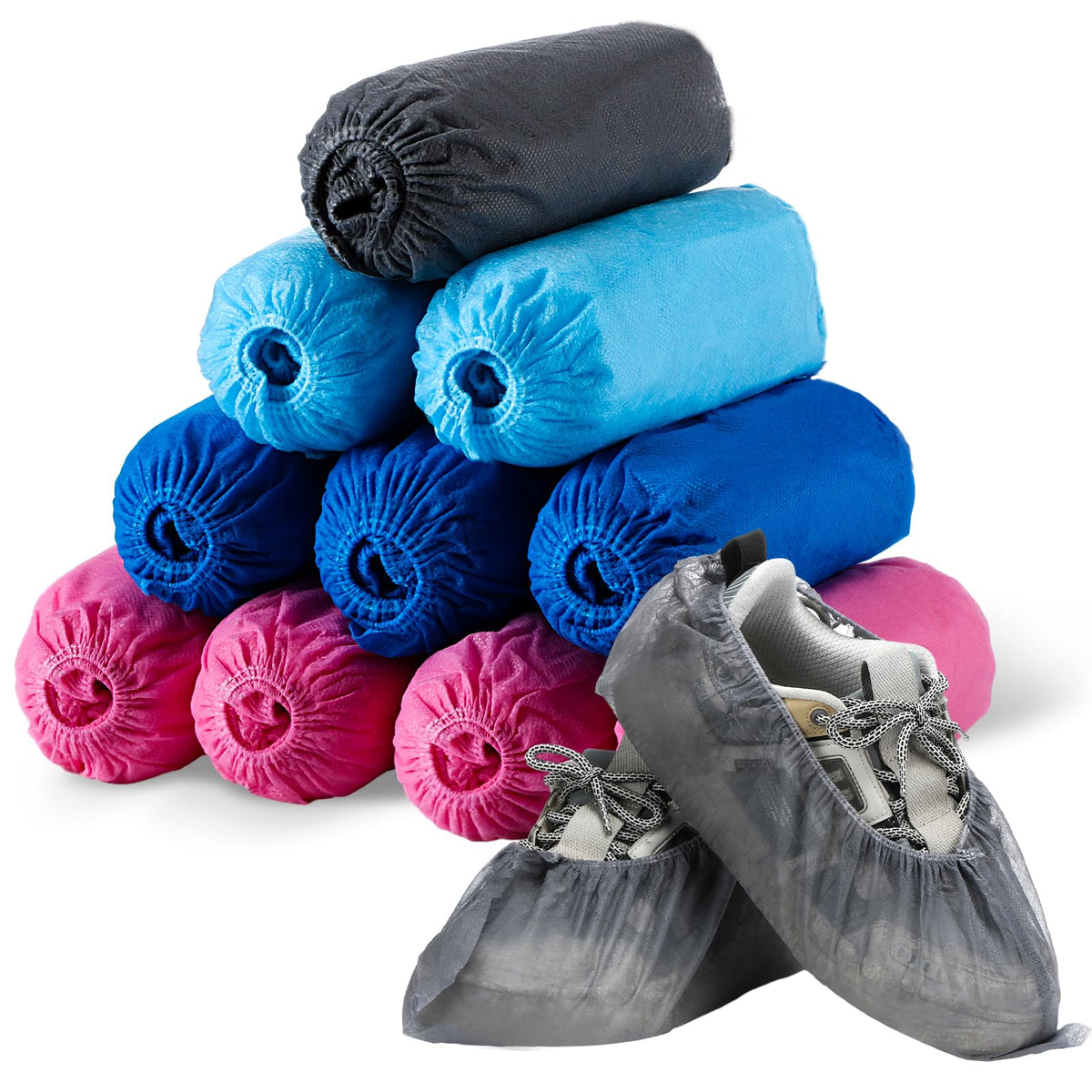 Tigeen 200 Pcs/ 100 Pairs Disposable Shoe Covers Indoor, Blue