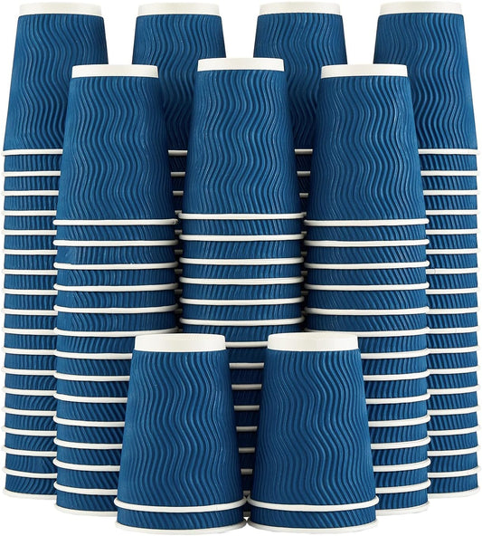 Lamosi Coffee Cups 12 oz 120 Pack Disposable Paper Coffee Cups Insulated