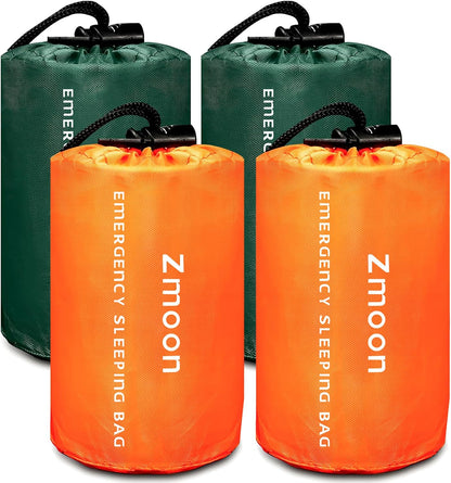 Zmoon Emergency Sleeping Bag Survival Bag, Portable Waterproof Thermal Bivy Sacks,Bivvy Bags,Camping Mylar Sleeping Bag Survival Gear Emergency Blankets Survival Shelter