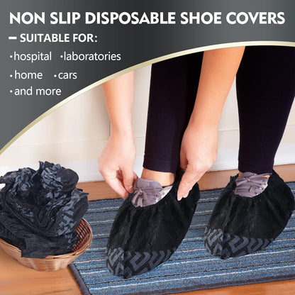 Zhanmai 300 Pack Disposable Shoe Covers, Non-slip Booties Bulk