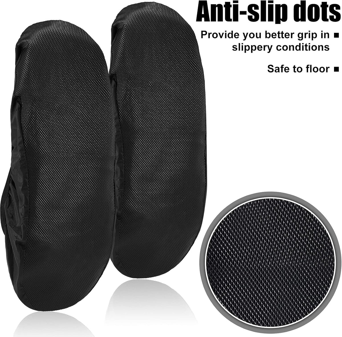 SATINIOR 2 Pairs Bowling Shoe Covers Black Non-Slip Protector, Reusable, XL