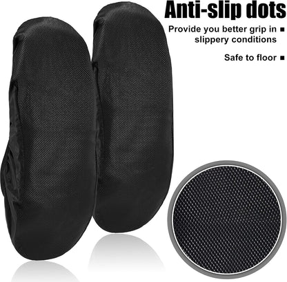SATINIOR 2 Pairs Bowling Shoe Covers Black Non-Slip Protector, Reusable, XL