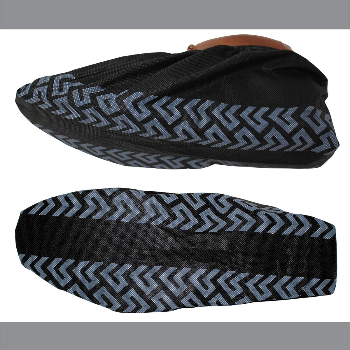 Shoe Covers - 100 Pack, X Large, Extra Thick With Non Skid Soles, Professional Sleek Black Disposable Boot and Shoe Booties, One Size Fits Most, Non Slip - Indoor/Outdoor