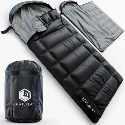 VENTURE 4TH Backpacking Sleeping Bag for Camping - Single, XXL & Double