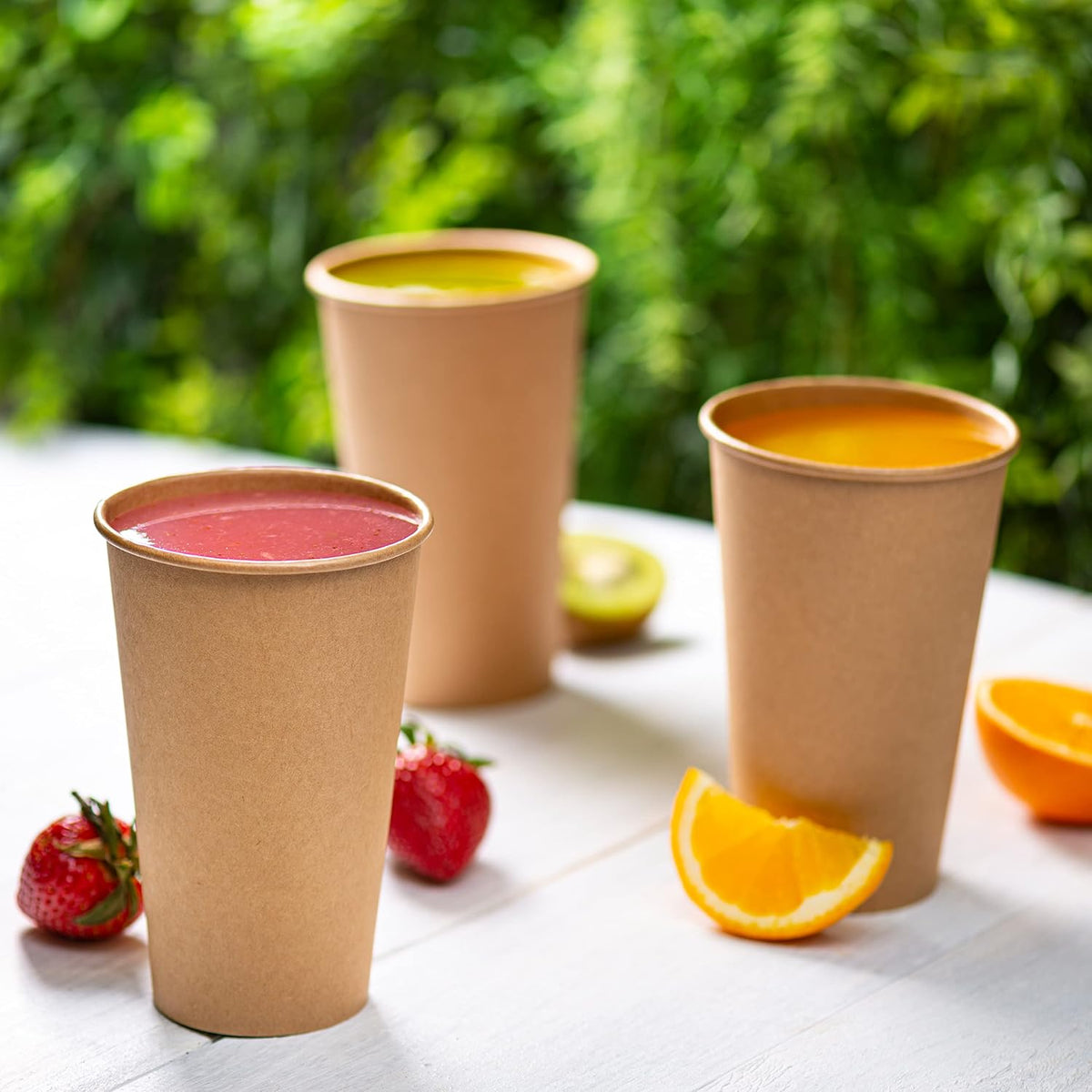 GUSTO 12 oz Kraft Paper Coffee Cups [100 Count] Unbleached