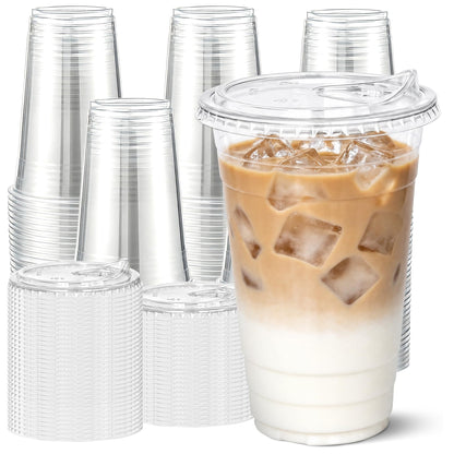 Ginkgo 100 Pack 12 oz Leak-Proof Coffee Cups with Lids and Sleeves