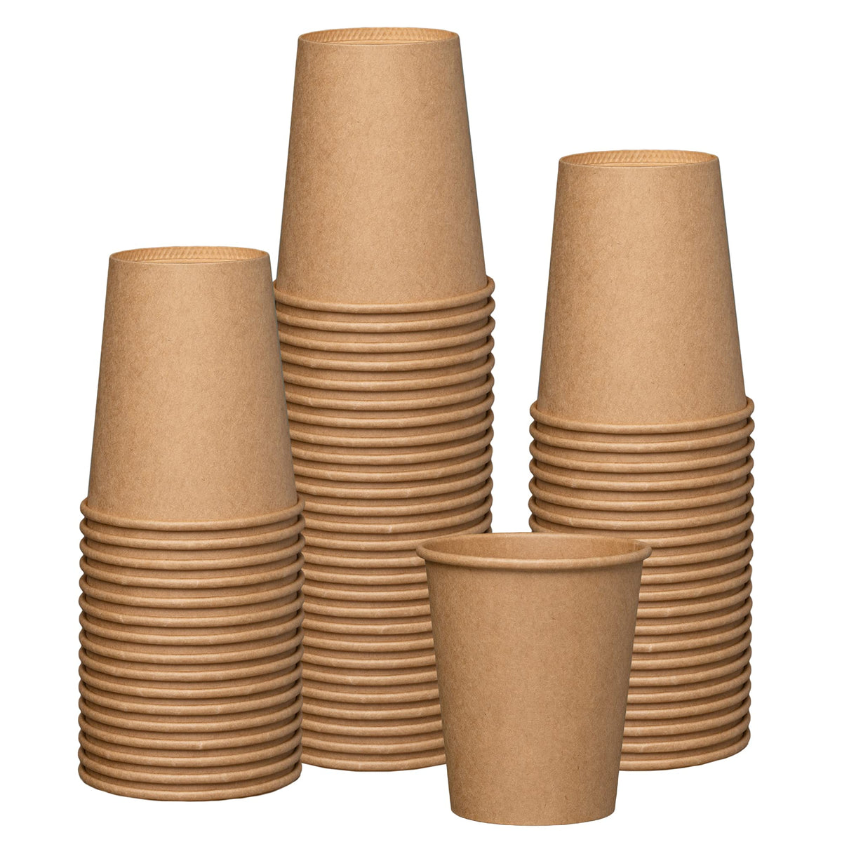 GUSTO 12 oz Kraft Paper Coffee Cups [100 Count] Unbleached