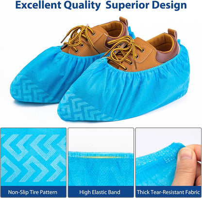 Disposable Shoe Covers, 60 Pack XL Non-Woven Booties, Breathable & Stretchable, Fits Most Shoes, Floor & Carpet Protector for Guests, Real Estate Showings, Contractors, Cleaning