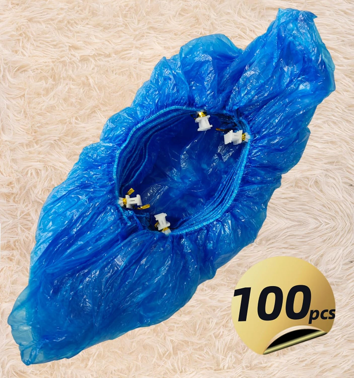 100pcs Shoe Cover Machine Refill Disposable Shoe Cover Dispenser Refill with T-shaped Buckles.