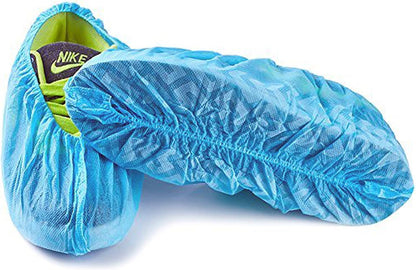 G & F Products Disposable Shoe Covers, Slip-Resistant Booties, Heavy-Duty, Water-Resistant, Elastic Band, Silicone Sole, Protects Floors, Blue, 11 US Men & 13 US Women, X-L, 100 Pcs (50 Pairs)