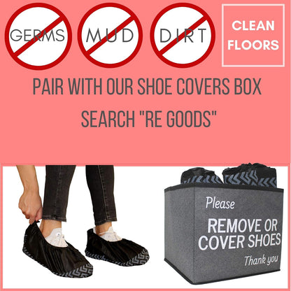 Shoe Covers - 100 Pack, X Large, Extra Thick With Non Skid Soles, Professional Sleek Black Disposable Boot and Shoe Booties, One Size Fits Most, Non Slip - Indoor/Outdoor