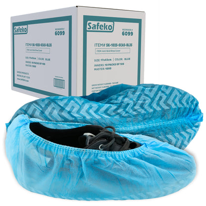 Premium Disposable Boot & Shoe Covers Booties, Durable, Non-Slip, Non-Toxic, Recyclable Protectors, Fits Most Shoes - Black - Pack of 100 (50 Pairs)