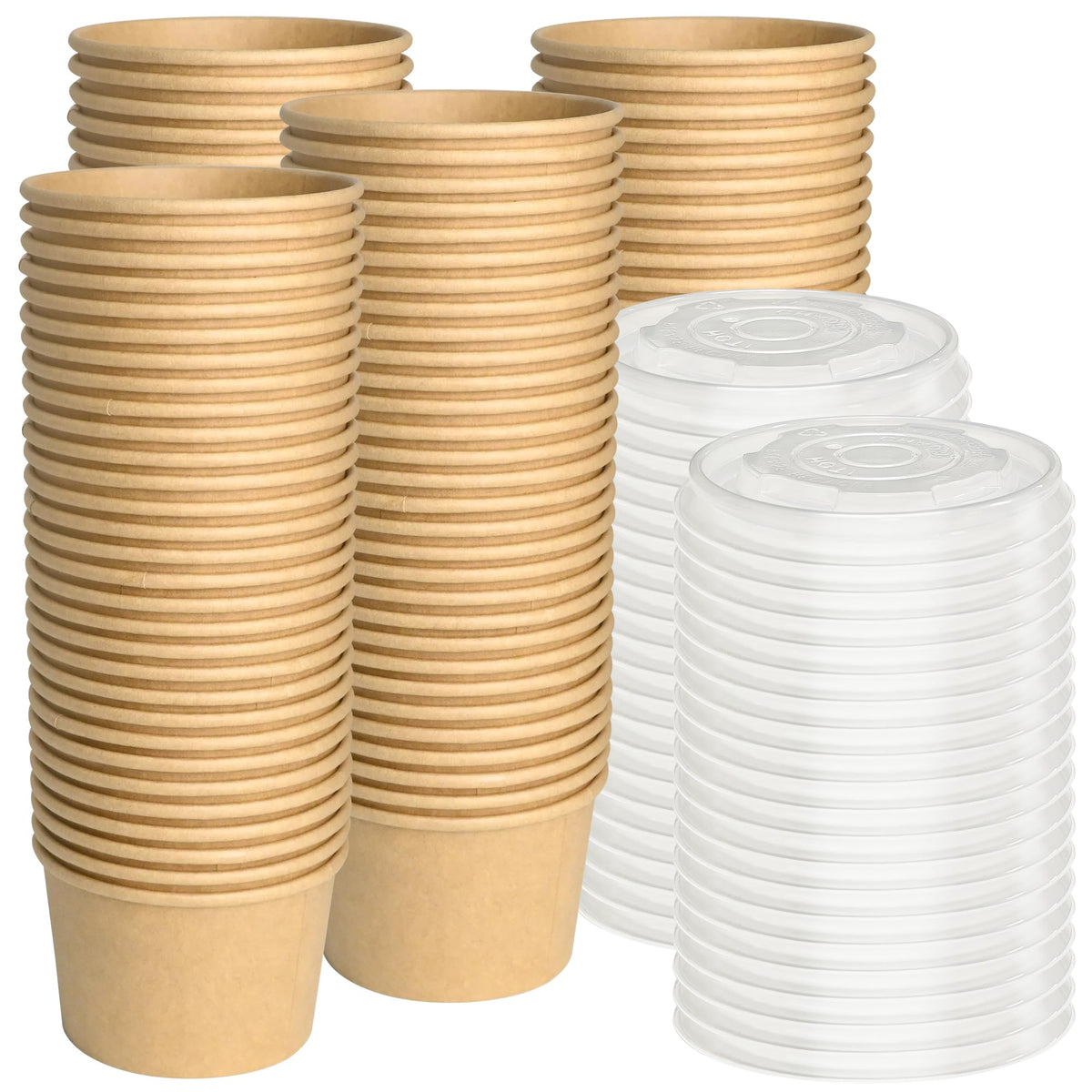 ESSENTIAL Paper Ice Cream Cups, 50 Pcs 8oz Paper Snack Bowls